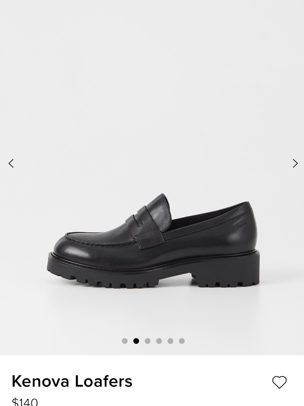 Vagabond Black Kenova Lug-Soled Loafers NWOT